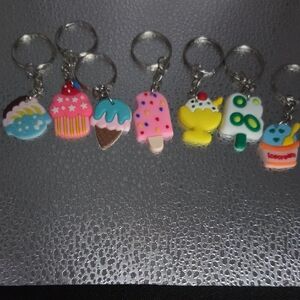 Colorful Dessert Keychains Set